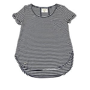 Lilly Pulitzer Luxletic Size S Navy White Striped Short Sleeve Kerah Tee